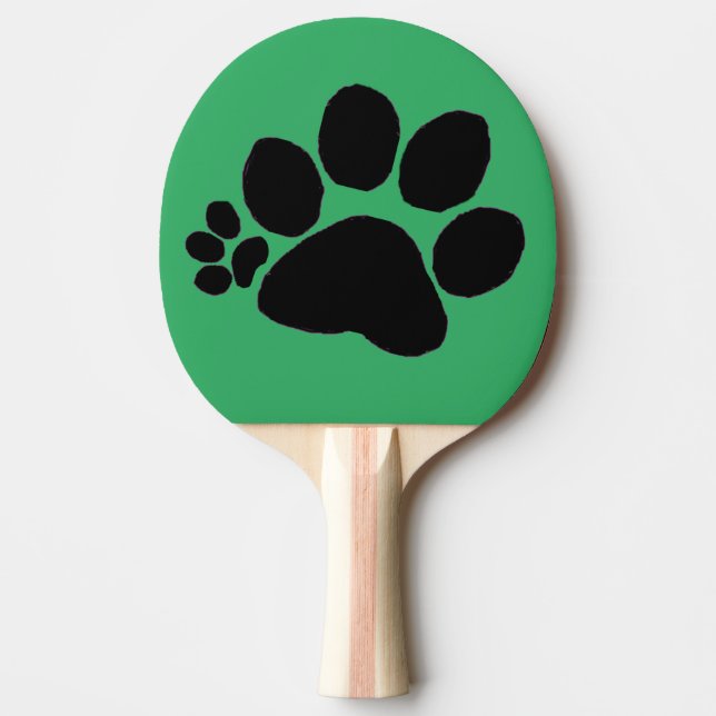 Raquette De Ping Pong Pingpong Paddle - Polydactyle Pawprint sur Vert (Devant)