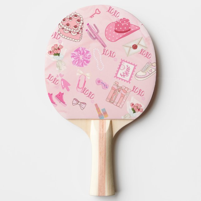 Raquette De Ping Pong Pink Kawaii girly pingpong paddle (Devant)