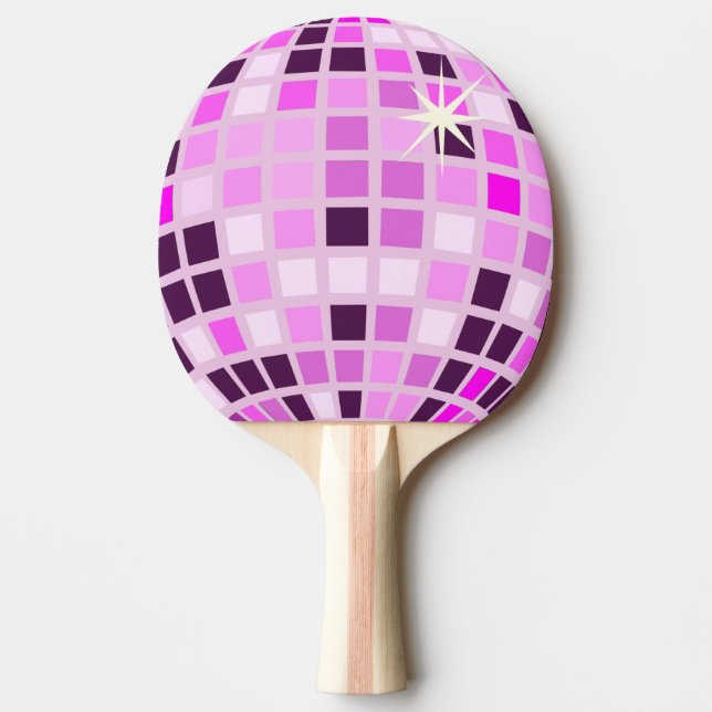 Raquette De Ping Pong Pink Lilac Purple Rétro Moderne Disco Ball (Devant)