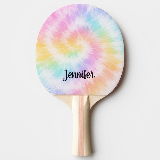 Raquette De Ping Pong Pink Pastel Tie Dye Girly Chic                     (Devant)