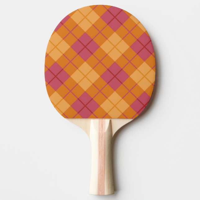 Raquette De Ping Pong Plaid polarisé dans l'orange et le rose (Devant)