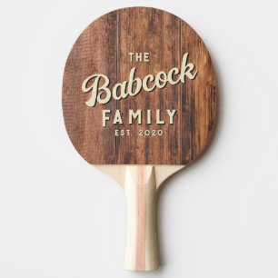 Raquette De Ping Pong Planche à Découper Usée Rétro Nom de Famille & Ann