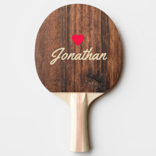 Raquette De Ping Pong Planche à Découper Usée Vintage Cœur Signature