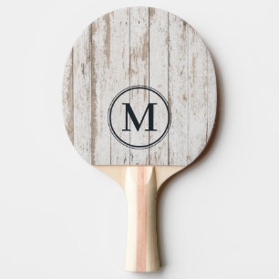 Raquette De Ping Pong Planches de bois blanchies à la chaux Monogramme