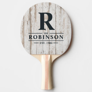 Raquette De Ping Pong Planches de bois blanchies Nom de famille & Initia