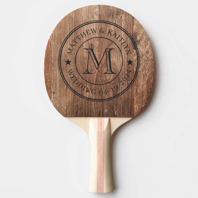 Raquette De Ping Pong Planches en bois flotté en forme d'étoile avec mon (Devant)