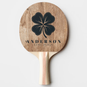 Raquette De Ping Pong Planches en bois flotté Quatre Feuilles de Trèfle