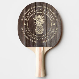 Raquette De Ping Pong Planches Vintage Noms de Mariage Ananas
