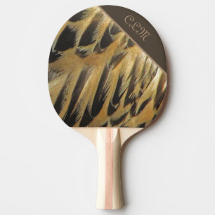 Raquette De Ping Pong Plumes Couché Or Brown Nom de famille Nature