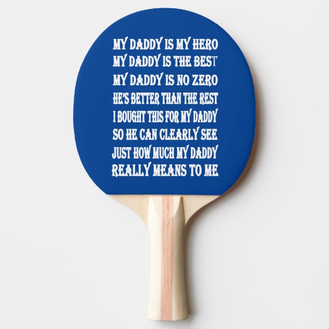 Raquette De Ping Pong Poèmes pour papa sur la Fête des pères (Devant)