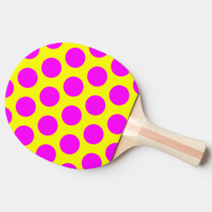 Raquette De Ping Pong Pois jaunes et magenta