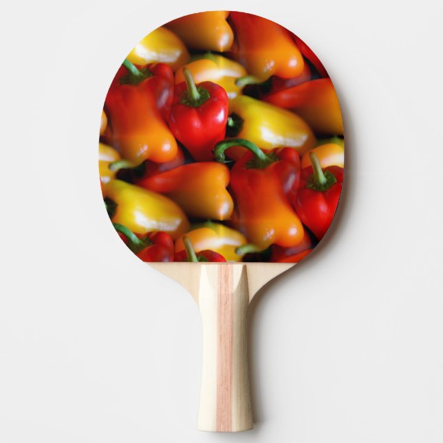 Raquette De Ping Pong Poivrons rouges et jaunes Ping Paddle (Devant)