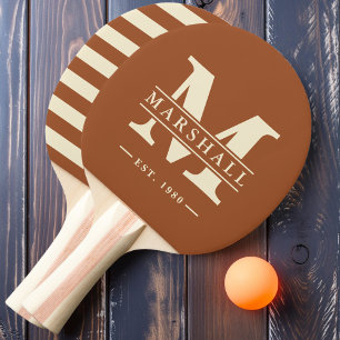 Raquette De Ping Pong Polo Desert Sun avec monogramme et nom en superpos
