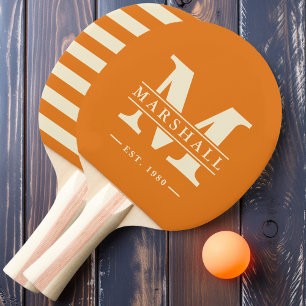 Raquette De Ping Pong Polo Monogrammé et Superposition de Nom Citron Cha