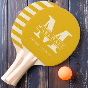 Raquette De Ping Pong Polo Monogrammé & Superposition de Nom Couleur Tou