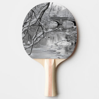 Raquette De Ping Pong Pont de voûte au-dessus de rivière congelée en