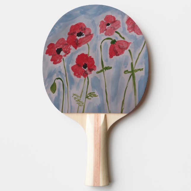 Raquette De Ping Pong Poppies rouges sauvages (Devant)