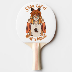 Raquette De Ping Pong Portez un Masque !