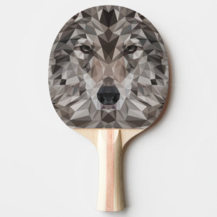 Raquette De Ping Pong Portrait géométrique Wolf Lone