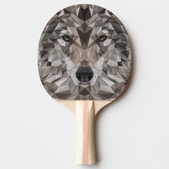 Raquette De Ping Pong Portrait géométrique Wolf Lone (Devant)