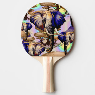 Raquette De Ping Pong Portrait surréaliste de l'éléphant africain