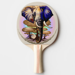 Raquette De Ping Pong Portrait surréaliste de l'éléphant africain