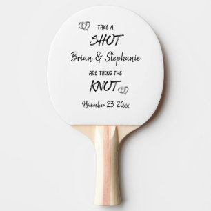 Raquette De Ping Pong Prenez Un Couple Engagé Tiré Taillant Le noeud Per