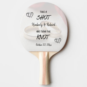 Raquette De Ping Pong Prenez Un Couple Engagé Tiré Taillant Le noeud Per