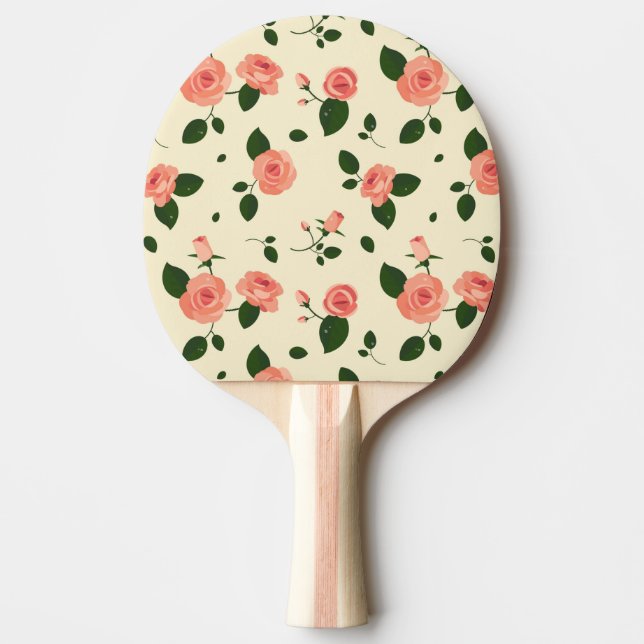 Raquette De Ping Pong Pretty Pink Roses Pastel Pink Pattern (Devant)