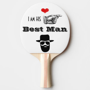 Raquette De Ping Pong Props photo de la fête de mariage Hipster Moustach