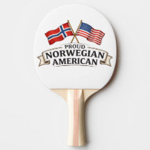 Proud Norwegian American Ping Pong Paddle
