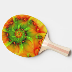 Raquette De Ping Pong Psychédélique colorée moderne art Abstrait fractal