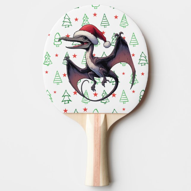 Raquette De Ping Pong Pterodactyle de Noël (Devant)