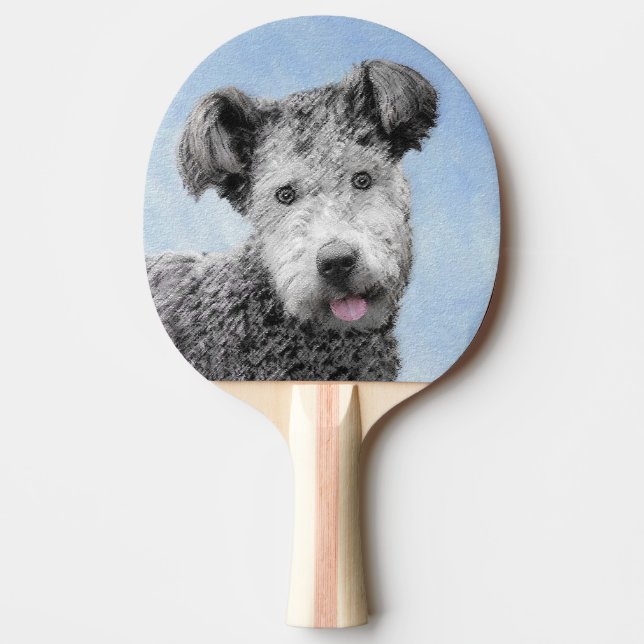 Raquette De Ping Pong Pumi Peinture - Cute Original Chien Art (Devant)