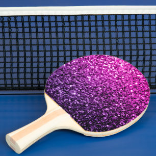 Raquette De Ping Pong Purple Pink Ombre faux parties scintillant scintil