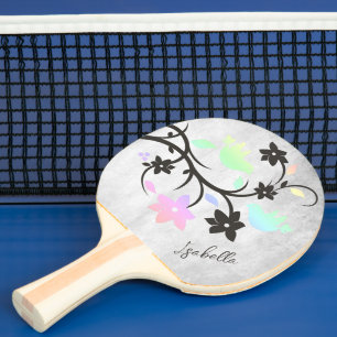 Raquette De Ping Pong Rainbow Pastel Lovebirds Personnalisé