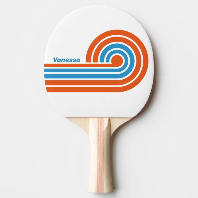 Raquette De Ping Pong Rappel Estival Boucles et Rayures avec Nom (Devant)
