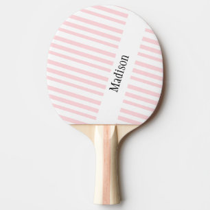 Raquette de ping pong rayée rose et blanc