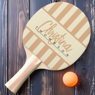 Raquette De Ping Pong Rayolement de bonbon Polo du milieu du siècle Bais