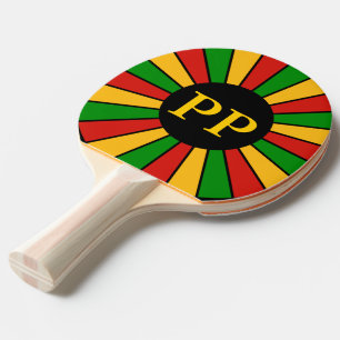 Raquette De Ping Pong RAYONS DE BOUTON DE DRAPEAU DE RASTAFARI + votre