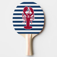 Rayure blanche bleue de monogramme rouge nautique