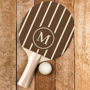 Raquette De Ping Pong Rayure Monogram Brun Forêt Profond Couleur