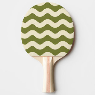 Raquette De Ping Pong Rayure ondulée Olive Douce de couleur