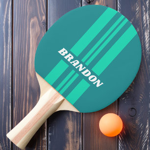 Raquette De Ping Pong Rayure Rallye de Plage Brise sarcelle avec Nom