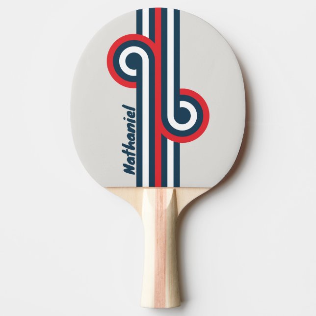 Raquette De Ping Pong Rayure Warbird Loop avec nom (Devant)