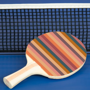 Raquette De Ping Pong Rayures aquarelles de coucher de soleil