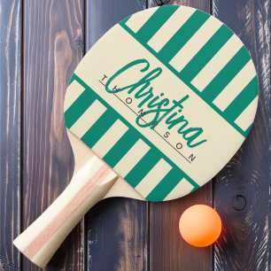 Raquette De Ping Pong Rayures de bonbon aqua de la brise de plage Polo d
