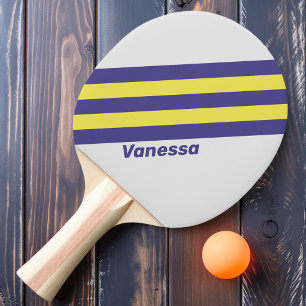 Raquette De Ping Pong Rayures de citron électrique rétro au raisin avec 