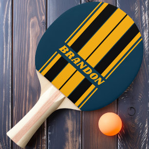 Raquette De Ping Pong Rayures de planche de marée au clair de lune rétro