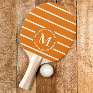 Raquette De Ping Pong Rayures Monogramme Couleur Agrumes Chauds